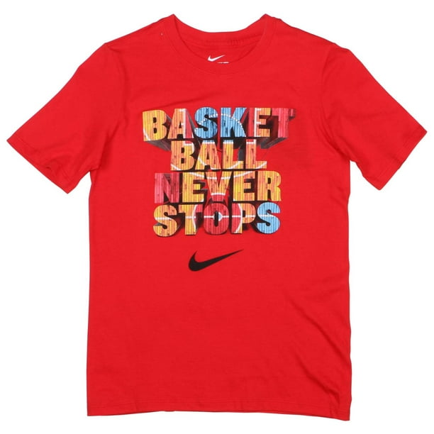 Nike - Nike Big Boys' (8-20) Basketball Never Stops T-Shirt-Red ...