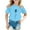 Light Blue, variant on Girls Funny Tshirts Casual Cartoon Bee Print Round Neck Loose Short Sleeve Toddler Clothes for 4-5 Years