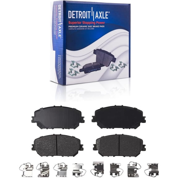 Detroit Axle - Front Brake Pads for 2021 2022 2023 2024 Nissan Rogue, Ceramic Brakes Pads with Hardware Replacement