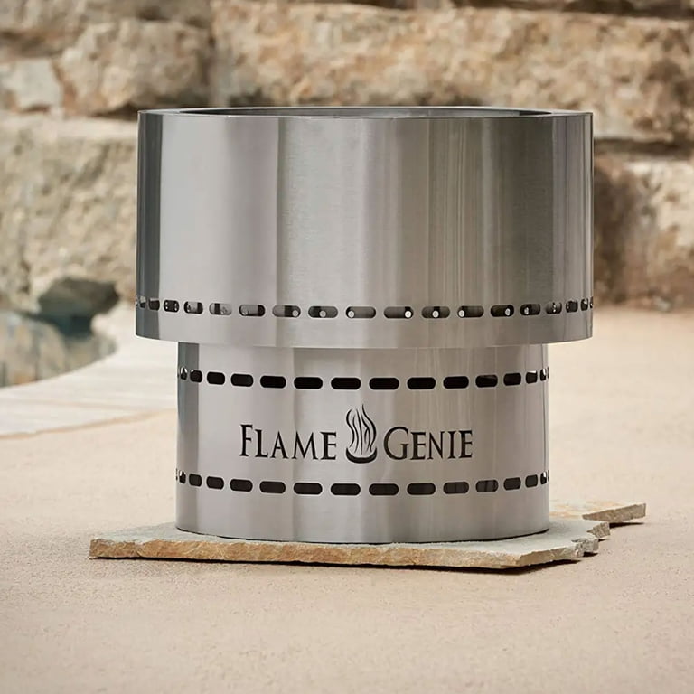 Flame Genie FG-19-SS 19 In Smoke Free Wood Pellet Fire Pit, Stainless Steel  - Walmart.com