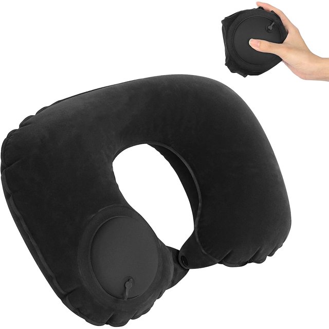 Almohada de viaje inflable, almohada para el cuello para viajes, almohada para el cuello inflable para viajes, almohada para avión, almohada inflable, almohada para avión para cuello, cintura, espald