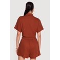 thumbnail image 4 of Women's Linen Button Front Cropped Shirt, 4 of 4