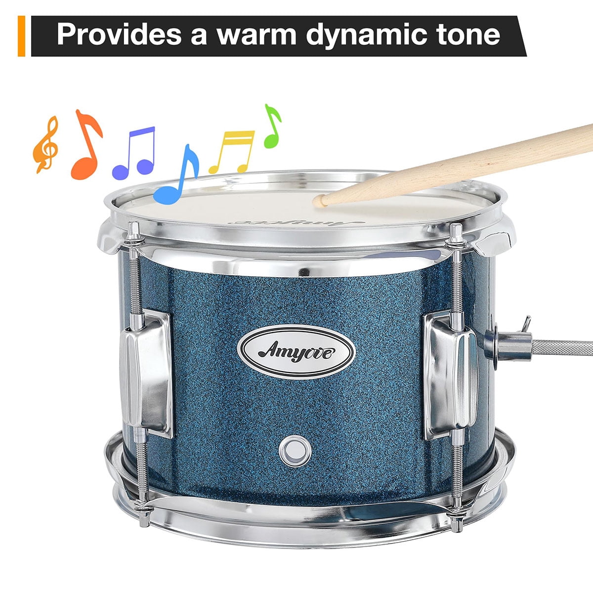 Danolapsi 3 Piece Kids Drum Set with Cymbal, 2 Drumsticks, Pedal, 2 Tom,Beginner Junior Drum Kit with Throne Stool, Musical Instruments for Boys and Girls