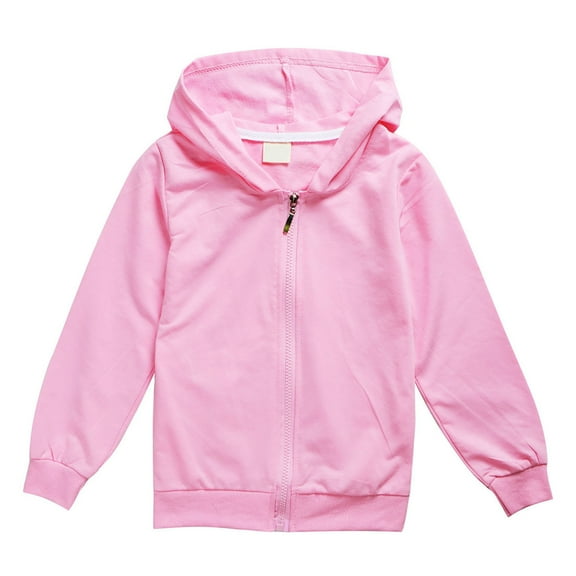 KPOPLK Girls Casual Hoodie Long Sleeve Lightweight Hooded Sweatshirt Pullover Tops(150,Pink)