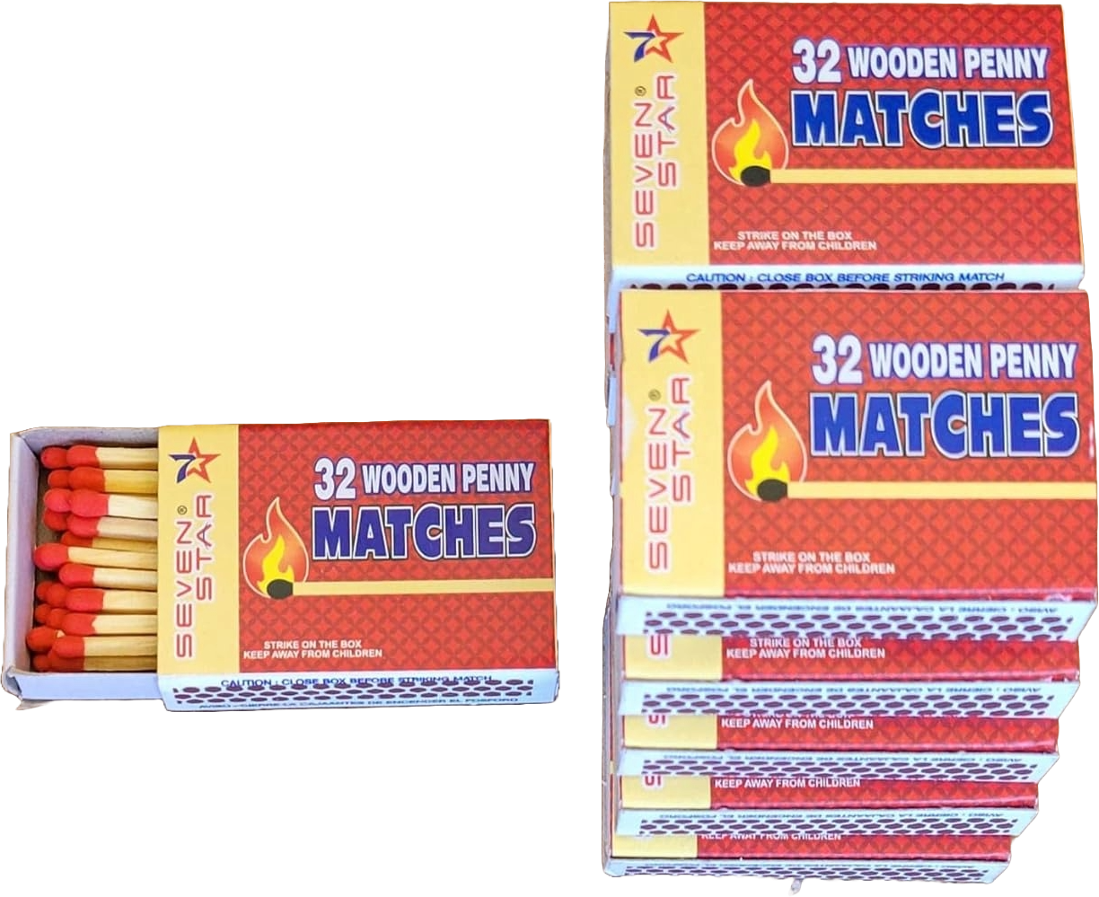 Swedish Match, Three Stars Safety Matches, 10 pack, Strike-On-Box
