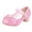 Pink, variant on BOBOGOJP Girls Dress Shoes Mary Jane Wedding Flower Bridesmaids Heels Glitter Princess Shoes for Kids Toddler (Pink,4)