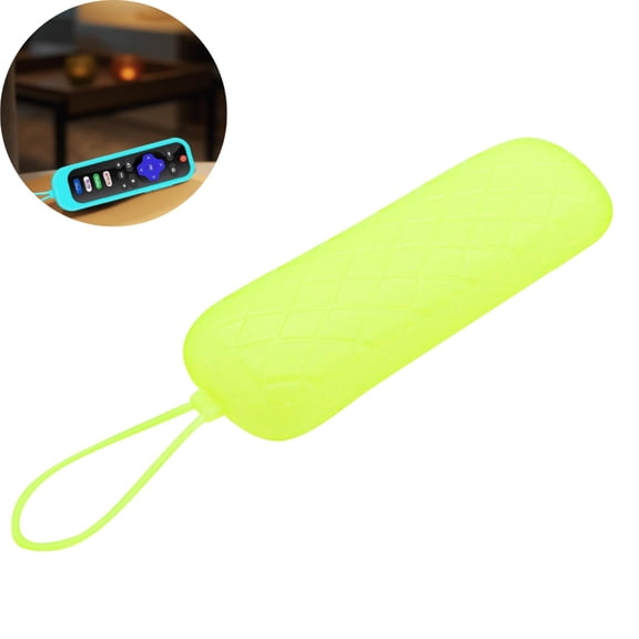 Silicone Protective Remote Control Case, Soft Remote Control Protective Sleeve Holder with Lanyard Strap, Protective Cover for Remote Compatible, 1 Pcs (Yellow)