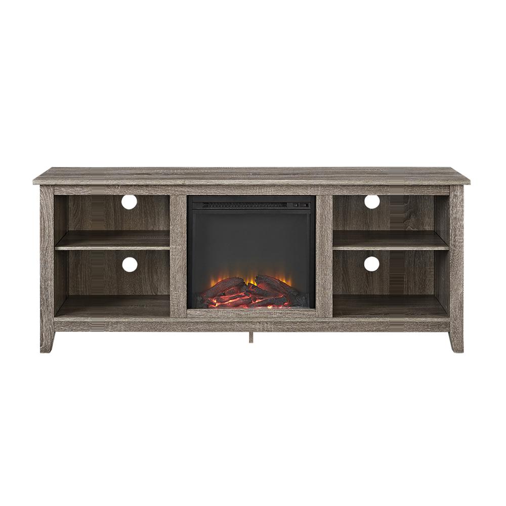 Walker Edison Traditional Fireplace TV Stand for TVs Up to 64", Driftwood - image 4 of 9