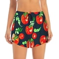 thumbnail image 2 of Pofeuu Tomatoes Print Women's Athletic Shorts Running Workout Shorts Tummy Control Quick Dry Gym Shorts with Pockets Double layer sports shorts-XX-Large, 2 of 7