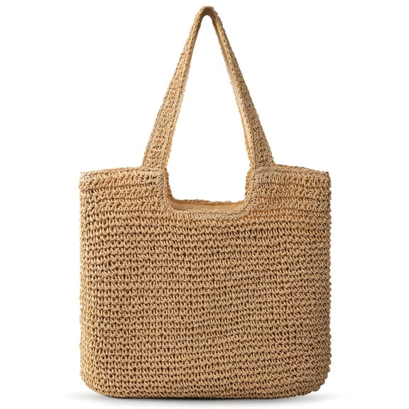 Trifabricy Beach Bags for Women, Woven Straw Tote Bags，Large Beach Bag, Weaving Swim Shopping Travel Bag Waterproof