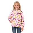 thumbnail image 5 of CAIVO Little Girls Flower Print Hooded Wind Jacket Lightweight Waterproof Elastic Zipper Pockets Long Sleeve Kids Windproof Rain Outerwear Casual Coats Leisure Dailywear, 5 of 6