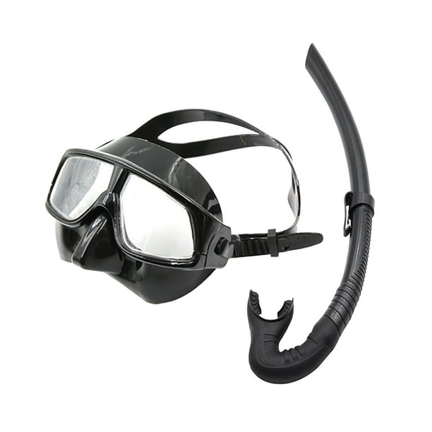 Conjunto de snorkel, máscara de natación profesional con cubierta para la nariz, gafas de natación ligeras Negro