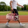 thumbnail image 7 of Hippie Van Quilted Weekender Duffle Bag, Boho Vintage Floral Travel Carry On Bag with Strap for Gym Yoga Weekend Trip, 7 of 7