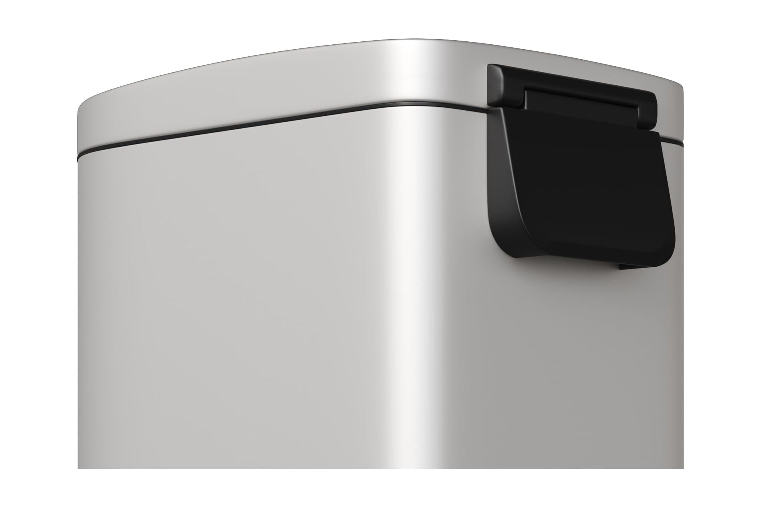 13 Gal Slim Kitchen Trash Can with Soft Close Lid, Step Pedal, Large Step-on Metal Trash Bin, Stainless Steel, with Inner Bucket & Rear Handle, for Home, Office, Commercial, 50 L
