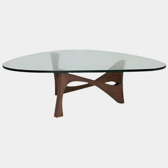 Walnut Coffee Table with Glass Top