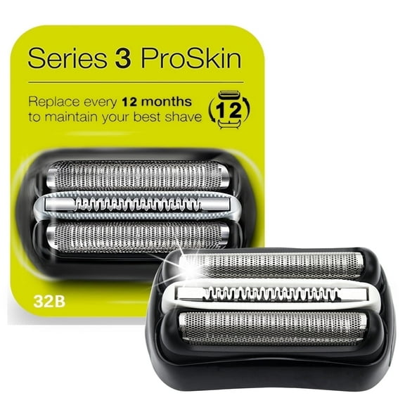 32B Electric Shaver Replacement Heads for Braun Series 3, Compatible with 320, 330, 340, 350CC Series Electric, Black