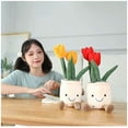 thumbnail image 4 of Juguete de peluche, muñeco de almohada de felpa con maceta de flores naranja de 13 ", cojín suave y esponjoso para abrazar a tus amigos de las plantas, regalo para todas las edades y ocasiones, 4 of 5