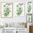 thumbnail image 4 of Designart "Bouquet Of Pansies In Green And Purple Blossom Harmony" Pansies Floater Framed Wall Art Living Room, 4 of 5