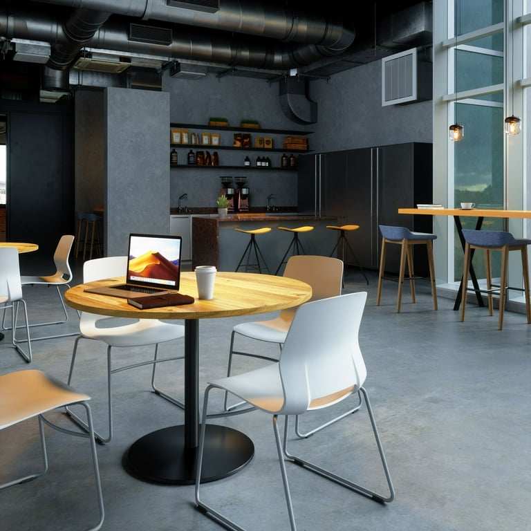 COMPACT LO CHAIR 02 basque “gray stripe” Olio Designs Lola Sled-Base Office Stack Chair, Light Grey