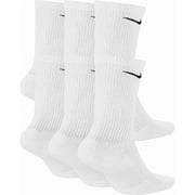 ‌Nike Everyday Plus Cushion Crew Socks, 6 Pack - Size: Large (Men 8-12 / Women 10–13) Color: White