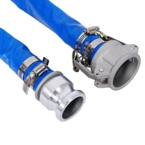 1.5" ID × 50 ft Swimming Pool Filter Backwash Hose, Blue Heavy Duty Reinforced VC Discharge Hose Lay Flat Water Discharge Hose for Swimming Pool Filter Pump,with Aluminum Camlock C and E Fittings