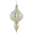 thumbnail image 4 of Northlight 8-Count Champagne Shatterproof Finial Christmas Ornaments, 4.75", 4 of 5