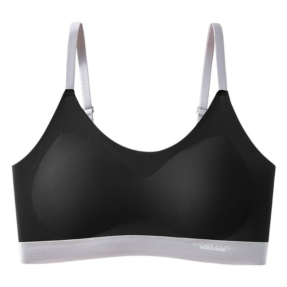Dvprdro Girls Seamless Sports Bra Removable Pads Wireless Pull-On Breathable Soft Daily Wear Teen Training Active 1-Pack