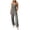 #163-Gray, variant on Women's Wide Leg Pants Jumpsuit, Solid Color Halter Neck Casual Loose Fit with Pockets, Breathable Cotton Blend Long Pants for Vacation, Daily Wear