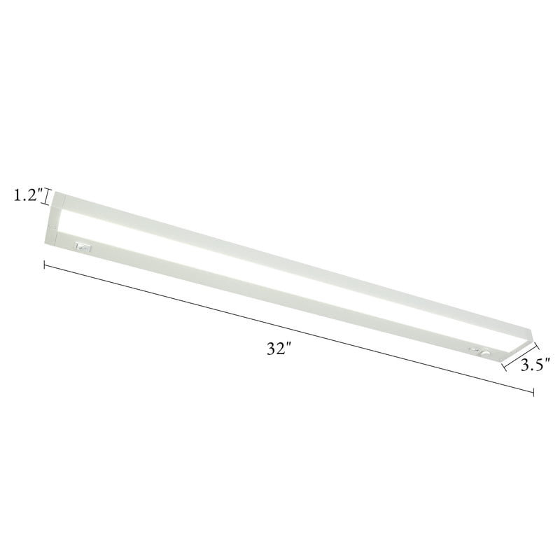 LNC 32" LED Linear Commercial Ceiling Light,5CCT Adjustable,Damp Rated,White