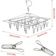 thumbnail image 2 of 30 pinzas para ropa de acero inoxidable, tendedero, pinzas para calcetines, ropa interior para bebé, colgador de cuerda para interiores y exteriores, gancho cuadrado plegable, secador de ropa, 2 of 5