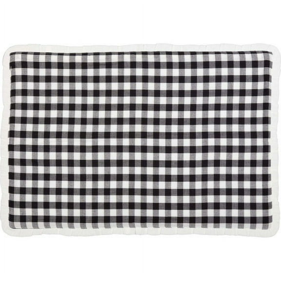 Ashton & Willow Farmhouse Black Seasonal Decor Emmie Cotton Check Rectangle Placemat Set of 6