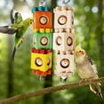 thumbnail image 7 of Bird Chew Toy with Bell, Hanging Rotating Wood Block for Parrot Foraging Enrichment, Small to Medium Bird Toys for Cockatiel, Conure, Caique to Grind Beak and Relieve Boredom, 7 of 7