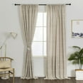 thumbnail image 2 of Fashnice Bohemian Boho Vintage Drapes Panel Retro Window Curtain Home Decor Long Curtains Rod Pocket Living Room Kitchen 1#Coffee W:54"x H:84"/  137cm*214cm, 2 of 7