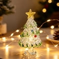thumbnail image 6 of Eolstice Small Handmade Glass Xmas Tree Ornament, Mini Desktop Crystal Christmas Tree Figurine, Winter Holiday Decor for Table Shelf Office and Party Decoration,White, 6 of 6