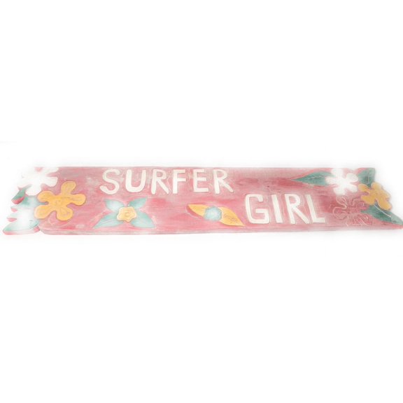 Surfer Girl Sign 40" - Rustic Pink w/ Plumeria Flowers | #dpt5039100