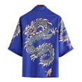 thumbnail image 3 of Minnieouse Hombres Mujeres Camisa de playa Casual Abotonado Manga corta Dragón Secado rápido Transpirable Estilo étnico Camiseta Vacaciones Type2 NO2, 3 of 6