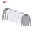 thumbnail image 2 of GigrtiJin 5pc Men's Hooded Sweatshirts Pullover Long Sleeves Casual Hoodies Solid Color Sweatshirt with Pocket, 2 of 8