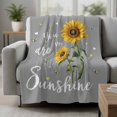 thumbnail image 2 of Sunflowers Blanket Soft Cozy Warm Throw Blanket for Couch, Plush Fuzzy Flannel Fleece Blankets for Sofa, Spring Summer Bees Yellow Floral Grey Bed Blankets Lightweight Gifts for Women, 32"x48", 2 of 9