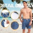 thumbnail image 4 of Shorts de Baño Scotamalone de Secado Rápido para Hombre Azul Marino y Blanco, 4 of 6