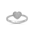 thumbnail image 1 of Pave Heart Cubic Zirconia Ring Sterling Silver 925, 1 of 2
