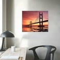 thumbnail image 3 of Nawypu -  City Canvas Wall Art Beautiful Bridge at Sunset Picture Painting on Canvas Print for Home Wall Decoration Framed Ready to Hang (20x 16 H), 3 of 4