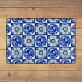 thumbnail image 5 of XMXY Area Rugs Doormat Outdoor Entrance, Vintage Floral Blue Checkered Facecloth Non-slip Floor Mat Rug for Living Room Kitchen Sink Area Indoor,36"x24", 5 of 9