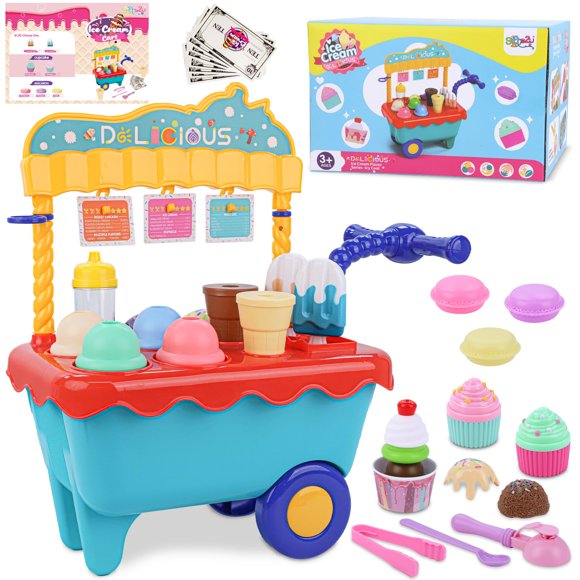 Ice Cream Cart Toys Gifts2U para niños con 45 unidades de 3 a 6 años