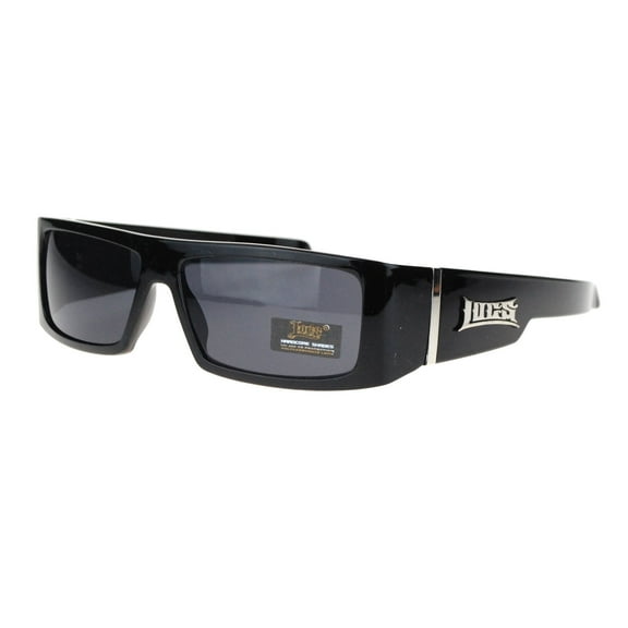 All Black Locs Gangster Rectangular Mad Dog Sunglasses