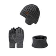 thumbnail image 4 of HNMKIU Knitted Winter Scarf Hat Set Classic Warm Accessories Cozy Cold Weather Women Men Grey - One Size, 4 of 4