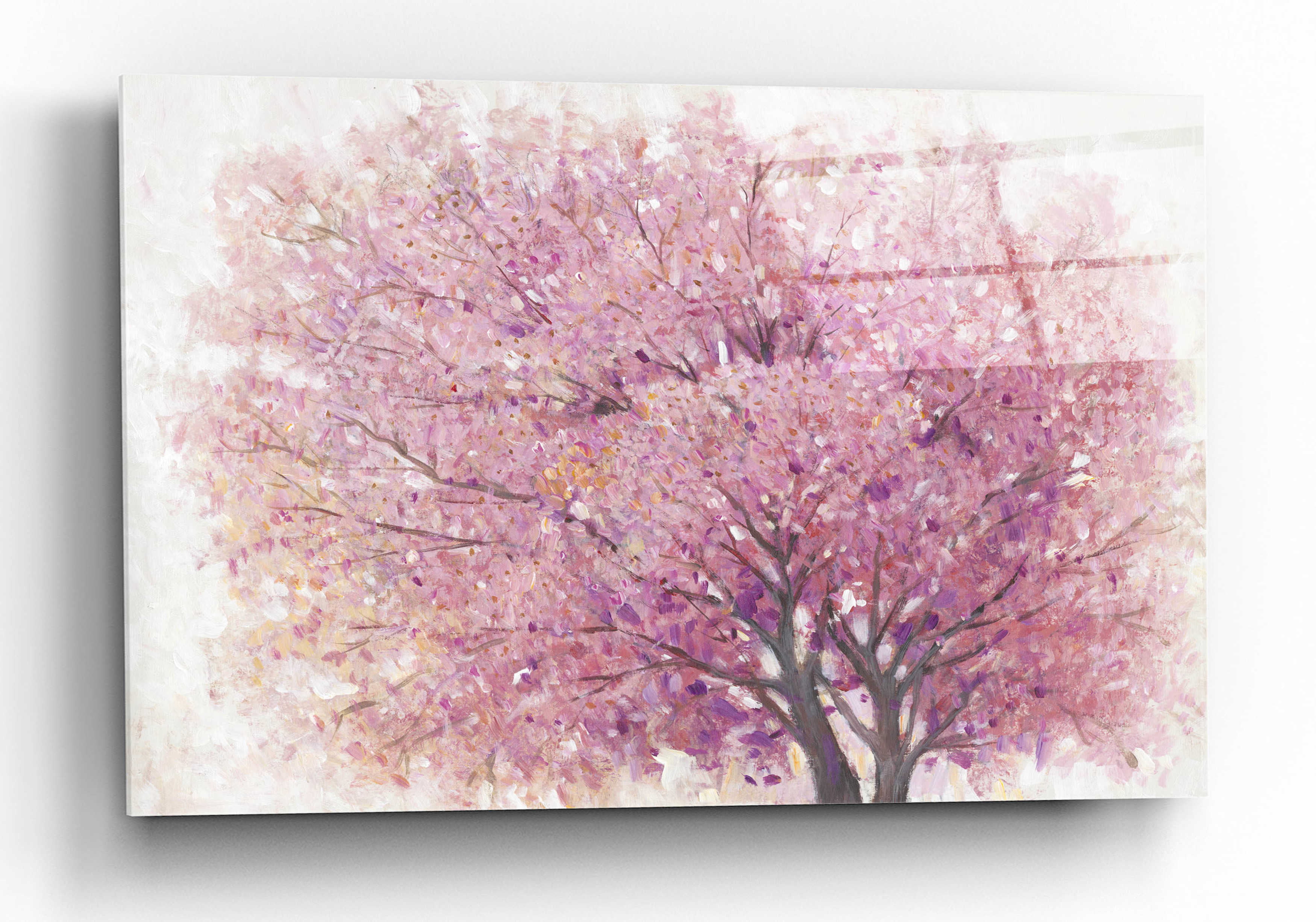 Mon Art Flower Blossom Canvas Print Wall Art for Living Room Spring Pink Cherry Sakura Flowers Painting Floral Pictures Framed Artwork Golden Leaves in Blue Background Romantic Decoration Home Decor 