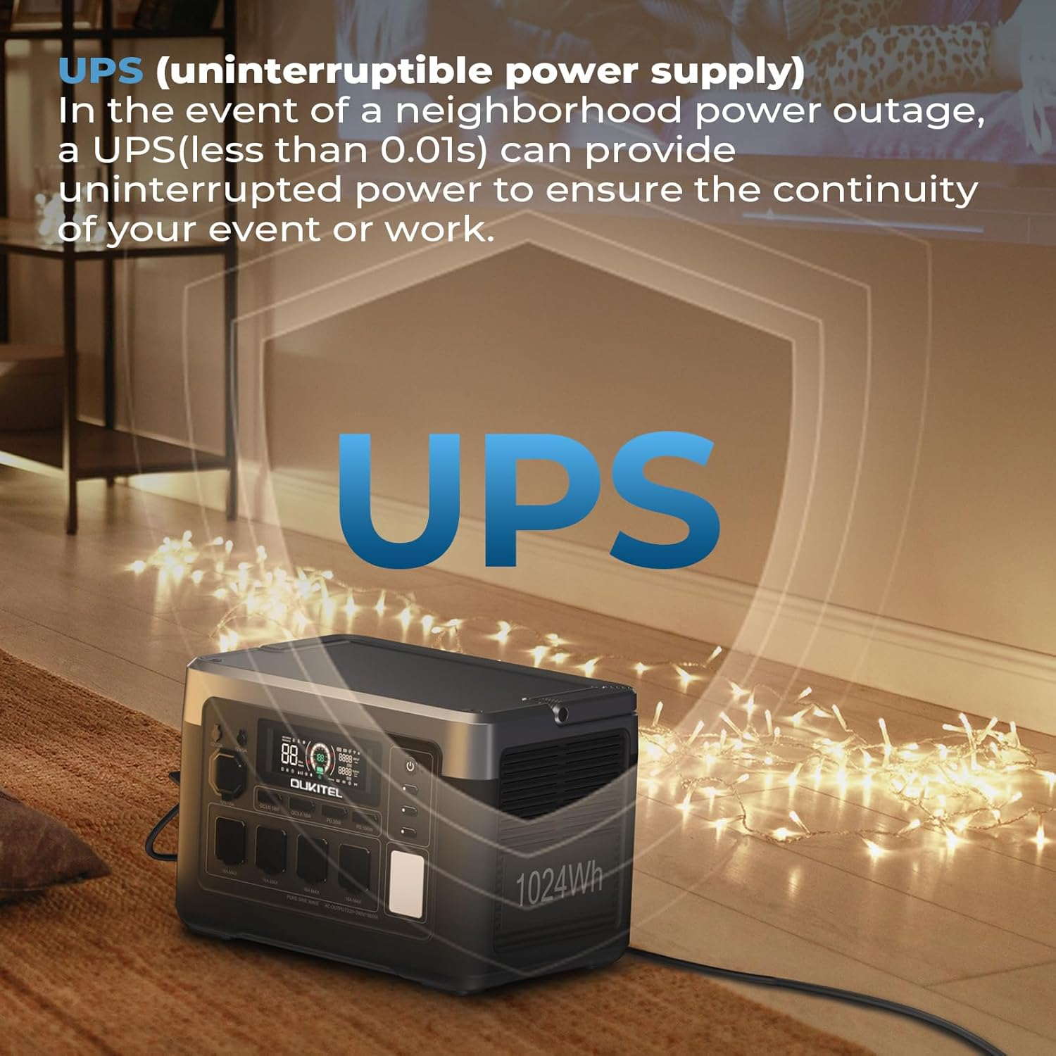 IEE P2400 Solar Generator with 2×200W Solar Panels, 2048Wh/2400W LiFePO4 Power Station, 1800W Fast AC Charging, APP Control, Home Backup & Outdoor Power Supply