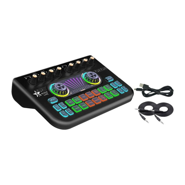 Mezclador de audio Baoblaze Tarjeta de sonido profesional negro