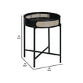 thumbnail image 5 of Bert 24 Inch Round End Table Rattan Apron Accent Metal Legs Black - Saltoro Sherpi, 5 of 6