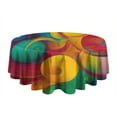 thumbnail image 5 of Colorful Circular Pattern Round Tablecloth 60"x60",Wrinkle Wipeable Table Cloth for Kitchen Dining Room Picnic Patio Party, 5 of 6